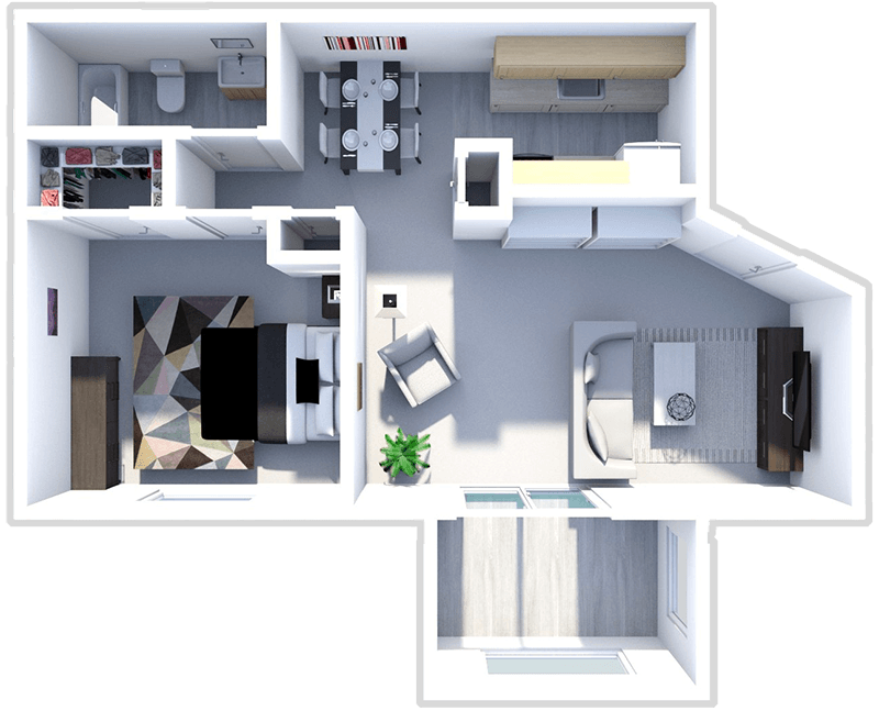 1 bed Maumee - Upper floor plan